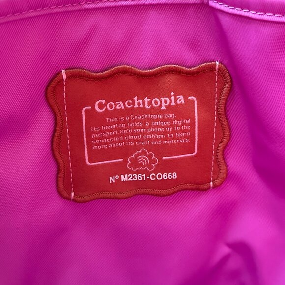 COACH CAOCHTOPIA LOOP TOTE WITH CLOUD QUILTING:NWT BRIGHT MAGENTA - Picture 12 of 12